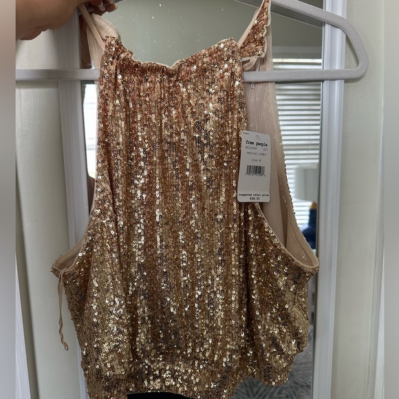 Free people sequin lights out halter top size M - Picture 6 of 6